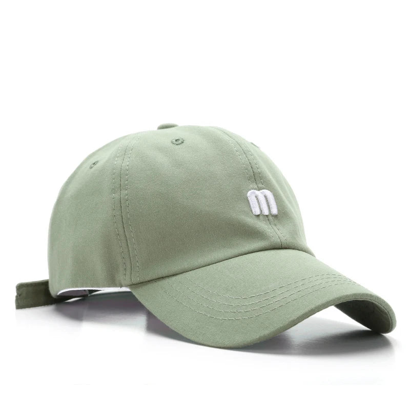 Embroidered M Baseball Cap For Women Men New Spring Summer Cotton Solid Sunhat Sports Snapback Caps Fashion Hip Hop Fishing Hat