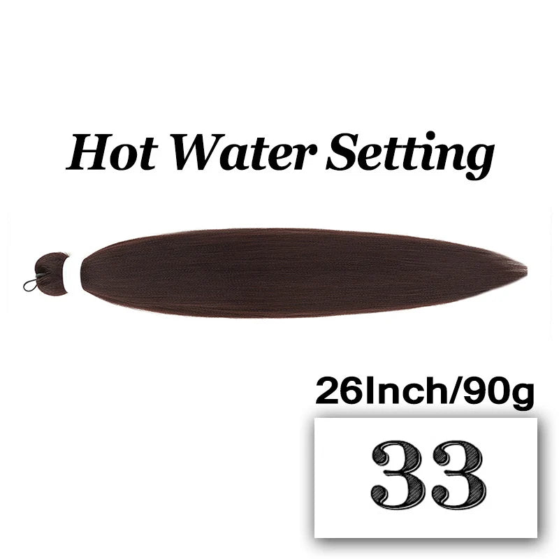 Pre-stretched Braiding Hair 26Inch 90G Synthetic Jumbo Hair Extensions for Crochet Braids DIY Pink Peach Red Yellow Fake Hair