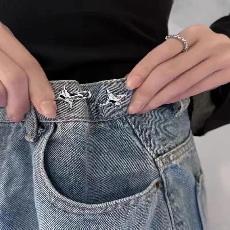 Temperament Four Pointed Star Waist Tightening Tool,Fixed Waist Buckle. Adjustable Waist Buckle, Fashionable Jeans.