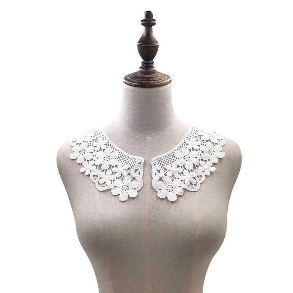 Women's Fake Shirt Collar Milk Silk Detachable Collar DIY Sewing Fake Collar Clothing Sewing Accessories Lace Fabric Neckline