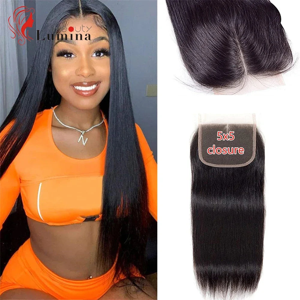 2x6 Lace Closure Peruvian Straight Closure 5x5 100% Human Hair Rtraight 13x4 Lace Frontal Closure 4x4 Natural Color Remy Hair