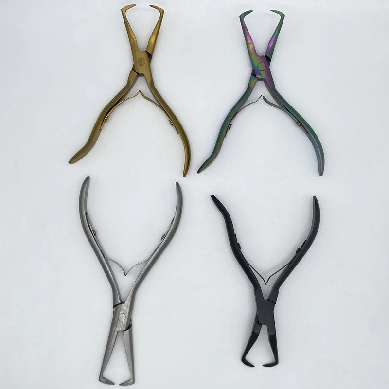 1 PC 5.5 inch Silver Stainless Steel Bent nose Clamp Hair Extension Plier with two hook Keratin Hair Extensions Removal Tools