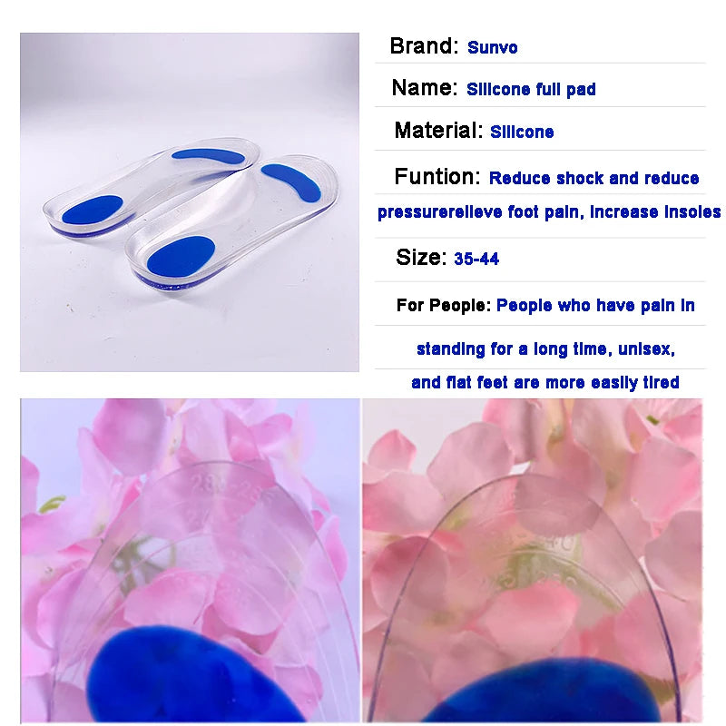 Silicone Gel Orthopedic Insoles for Shoes Man Woman Flat Feet Arch Support Orthotic Insoles Plantar Fasciitis Relief Foot Pads