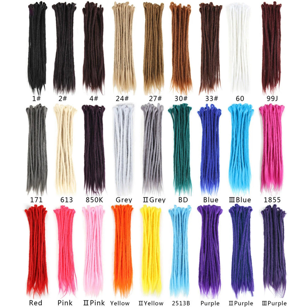 Dreadlocks Extensions Thin 0.7cm Width Synthetic Crochet Braids Hair Dreads Fake Hair Ombre Mint Green Reggae Hip Hop Style Pink