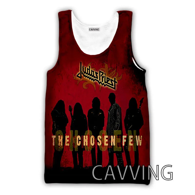 CAVVING 3D Printed  Judas Priest  Rock  Band Tank Tops Harajuku  Vest  Summer Undershirt Shirts Streetwear for Men/women