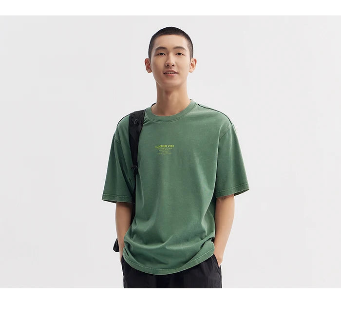 Semir Men T Shirts Short-Sleeve T-Shirt Summer New Arrival 2024 Loose Fit And Contrasting Print Design Simple Tee Top Men