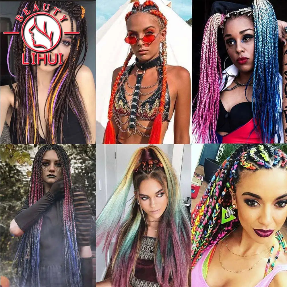 Easy Crochet Braids Ombre Hair Extensions Bundles Yaki Straight EZ Braiding Pre Stretched Synthetic Braid For African Women 6pcs