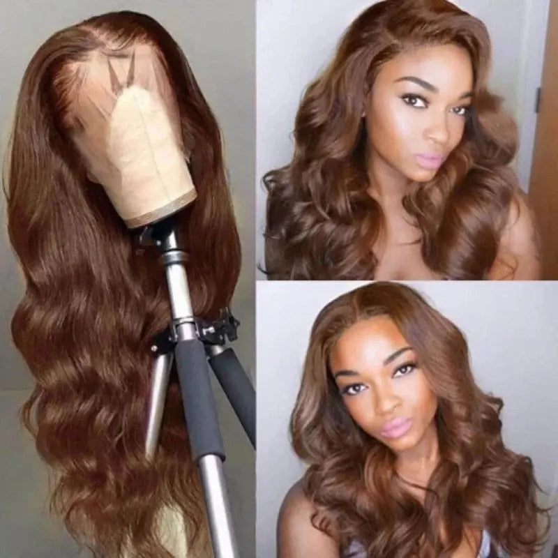 13x4 Brown Lace Front Wig Female Brazilian Body Wave Human Hair Wigs For Women Glueless Chocolate Brown 13x6 Hd Lace Frontal Wig