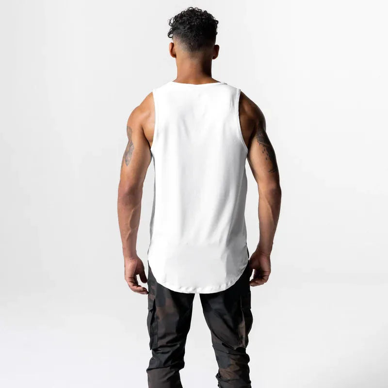 Men's Summer Quick Dry Mesh Breathable Casual Tank Top Male Gym Fitness Clothing Sleeveless Shirt Sports Running Vest Undershirt