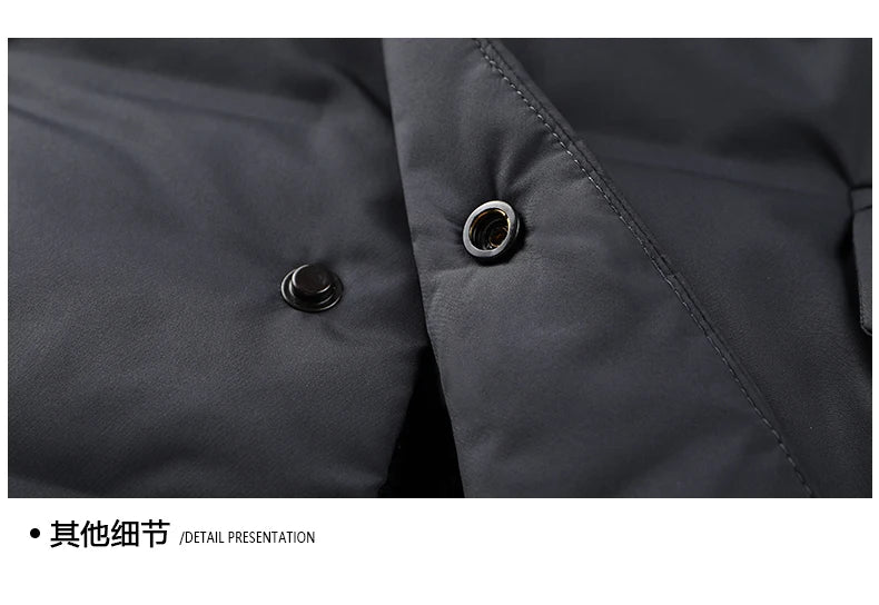 High Quality Men's Handsome down Jacket with Scarf Collar M-6XL Big plus Size for Middle-Aged Dad Fashionable Outerwear