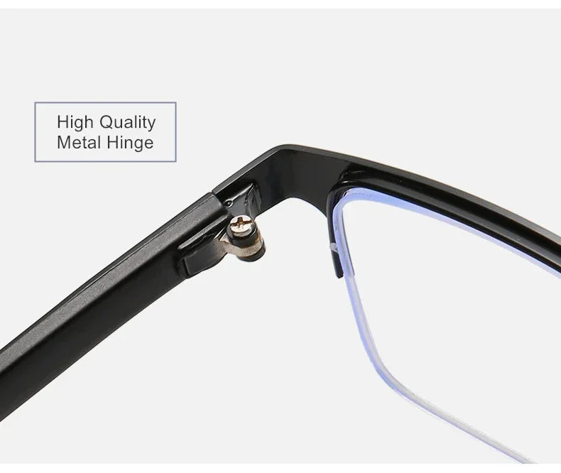 Myopia Prescription Glasses -0.5 TO -10 Men Women Business Half Frame Anti Blue Ray Photochromic Shortsighted Spectacles F518
