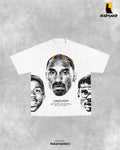 Y2k Retro Tie Dye Cross T Shirts Gothic Hip Hop Graphic Full Print Cropped Top for Men Oversized Loose Three Quarter Sleeve Tees