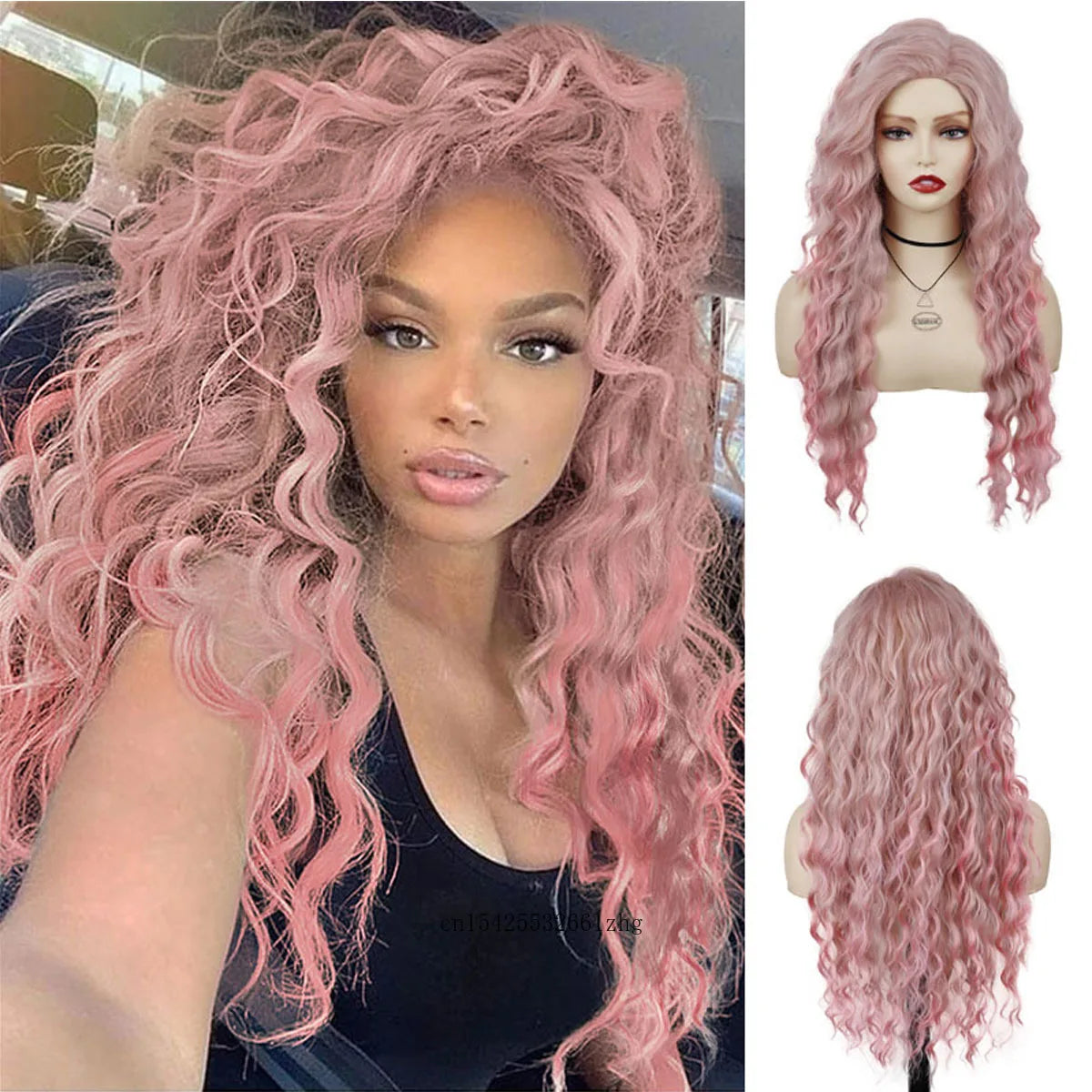 GNIMEGIL Synthetic Grey Hair Long Water Wave Wigs for Women Natural Fluffy Curly Wave Wig Cosplay Halloween Party Heat Resistant