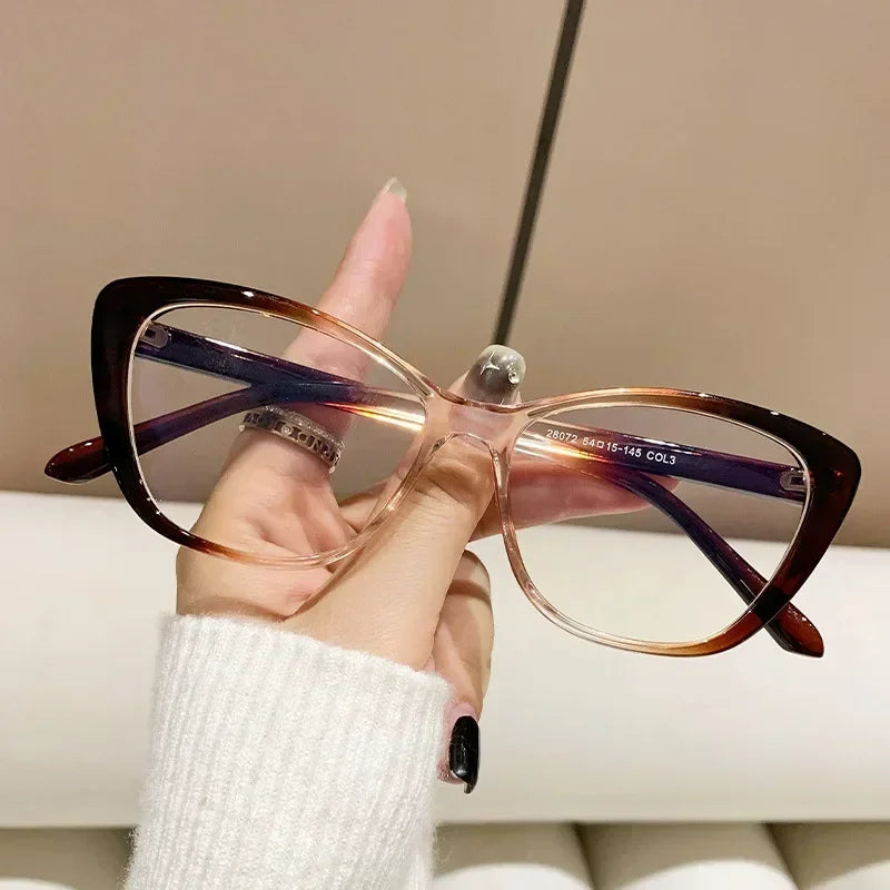 Cat Eye Clear Lens Presbyopia Glasses Retro Gradient Butterfly Frame Reading Glasses Blue Light Blocking Eye Protection Eyewear
