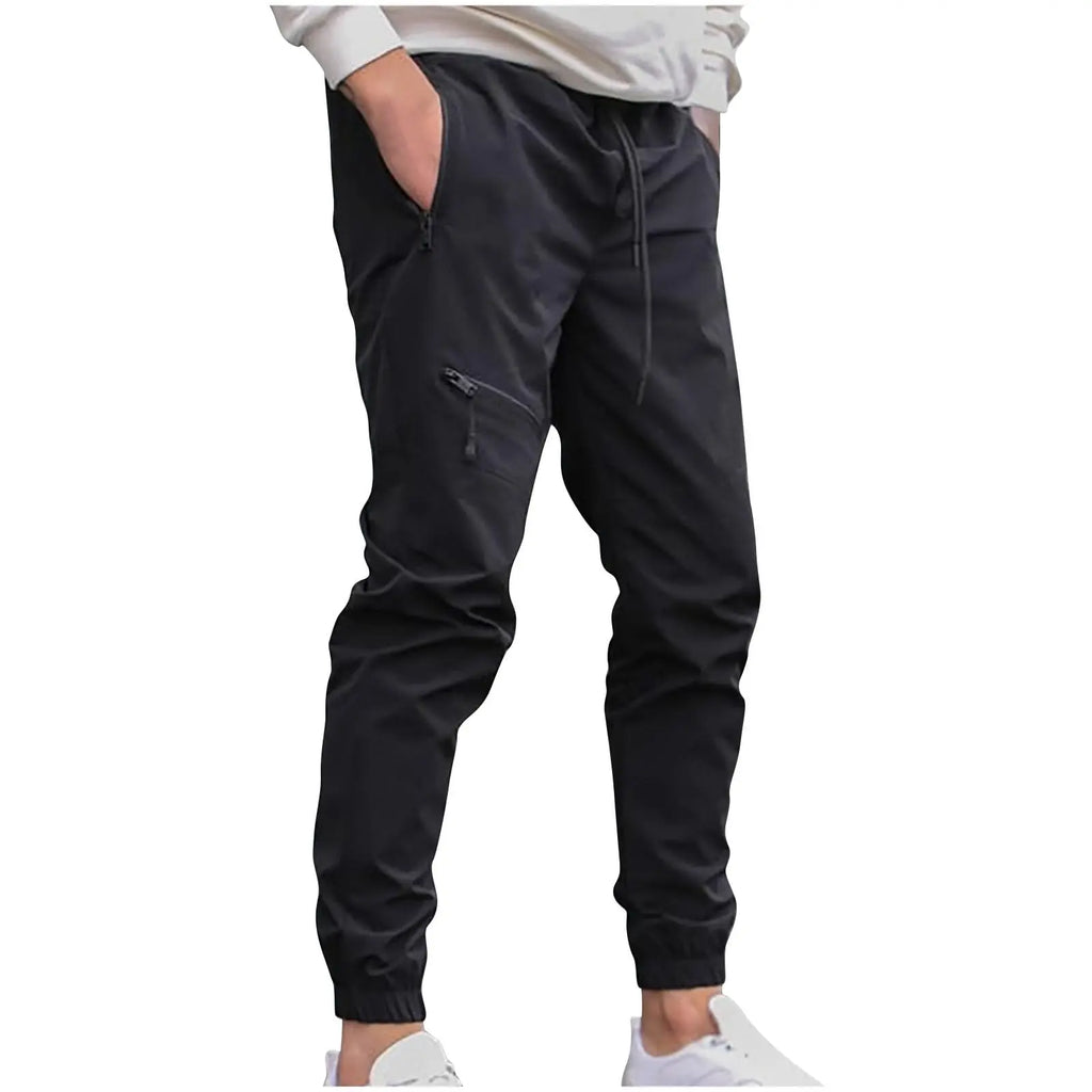 YHOPE Mens Cargo Work Pants Casual Stylish Twill Tapered Slim Fit Pants Athletic Chinos Work Trousers 80s Outfit Streetwear