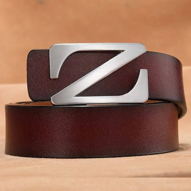 New Retro Smooth Buckle Belt Men's Oversized Leather Pure Cowhide Letter Belt Designer Belts Men High Quality