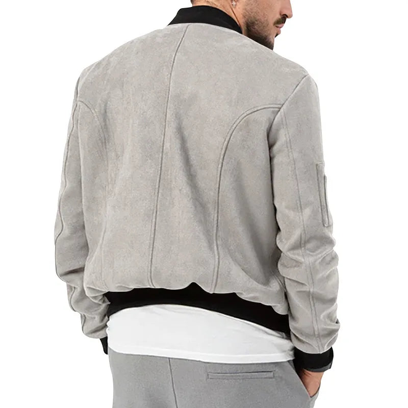 24  Autumn/Winter Suede Men's Button Cardigan Jacket Casual American