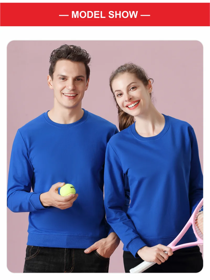 Elike Cotton Round Neck Sweater Custom Logo Printed Personal Group Brand Embroidery Design Men and Women 8 Colors