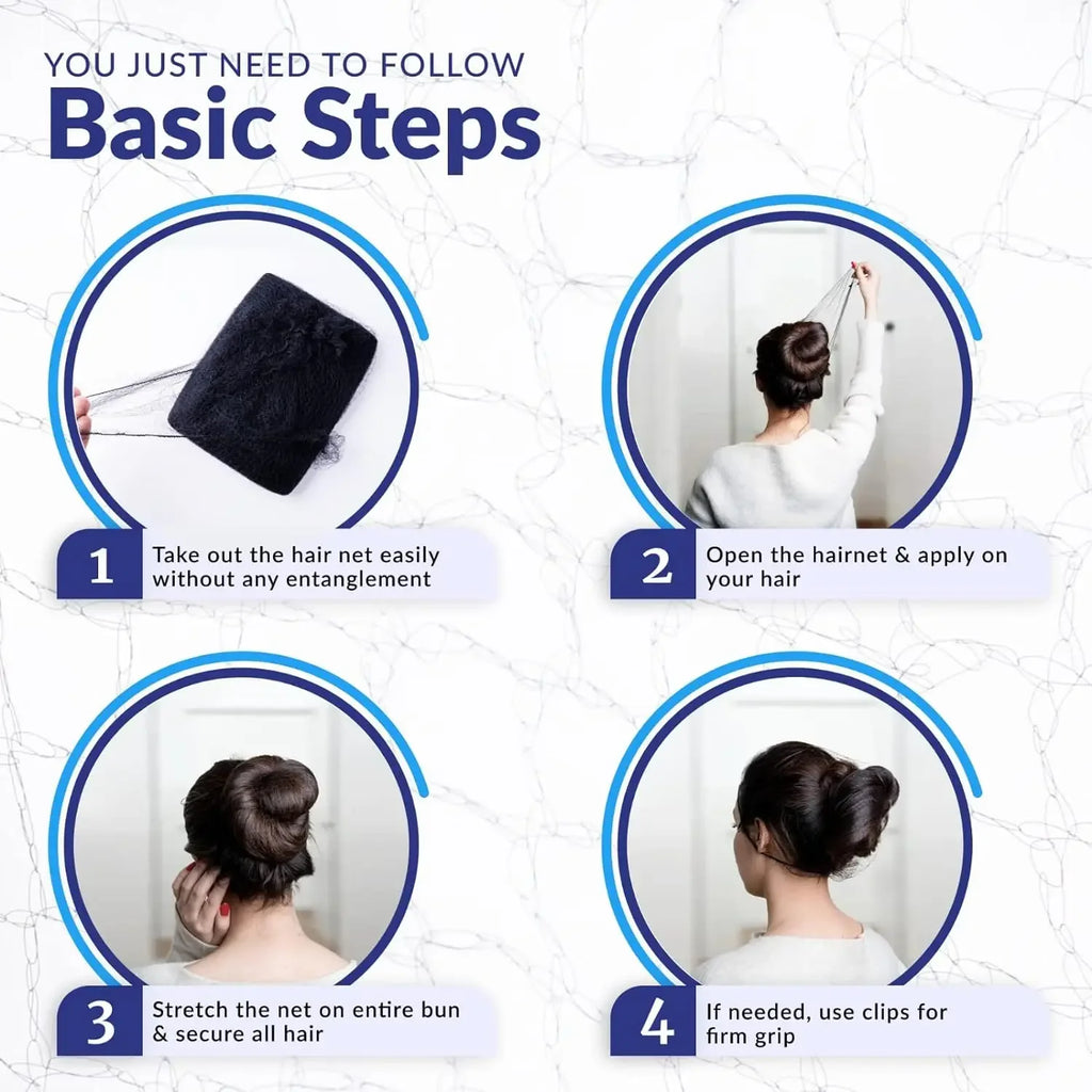 Hair Net 100 Pcs, 24 Inches Hair Nets Elasticity Invisible Elastic Mesh for Food Service, Ballet Bun, Sleeping, Women and Wig