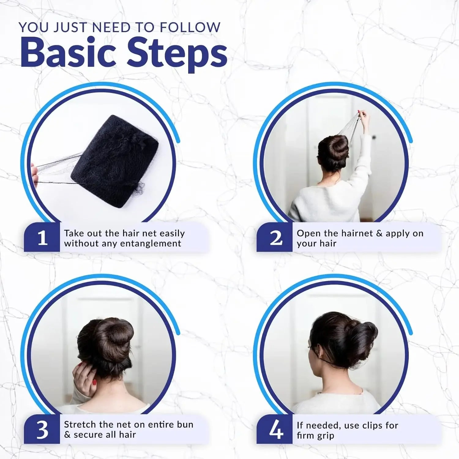 Hair Net 100 Pcs, 24 Inches Hair Nets Elasticity Invisible Elastic Mesh for Food Service, Ballet Bun, Sleeping, Women and Wig