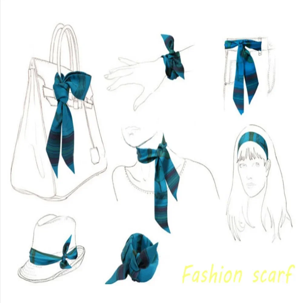 Luxury Long Scarf with Epaulet Design for Hermes Inspired Basket Bag Handle Styling Ins Trendy Accessory  Free Shipping
