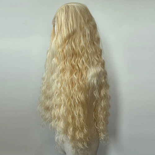 #613 Blonde Wig Synthetic Lace Front Wig Long Loose Wave Lace Front Synthetic Wig Pre Plucked Heat Resistant Fiber Hair