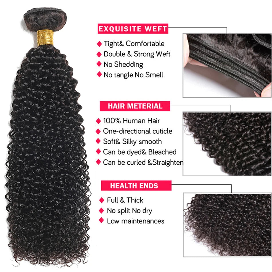 Indian Afro Kinky Curly Bundles Human Hair Extensions 100% Unprocessed Virgin Human Hair Weave Bundles Deal Jerry Curl 1/3/4PCS