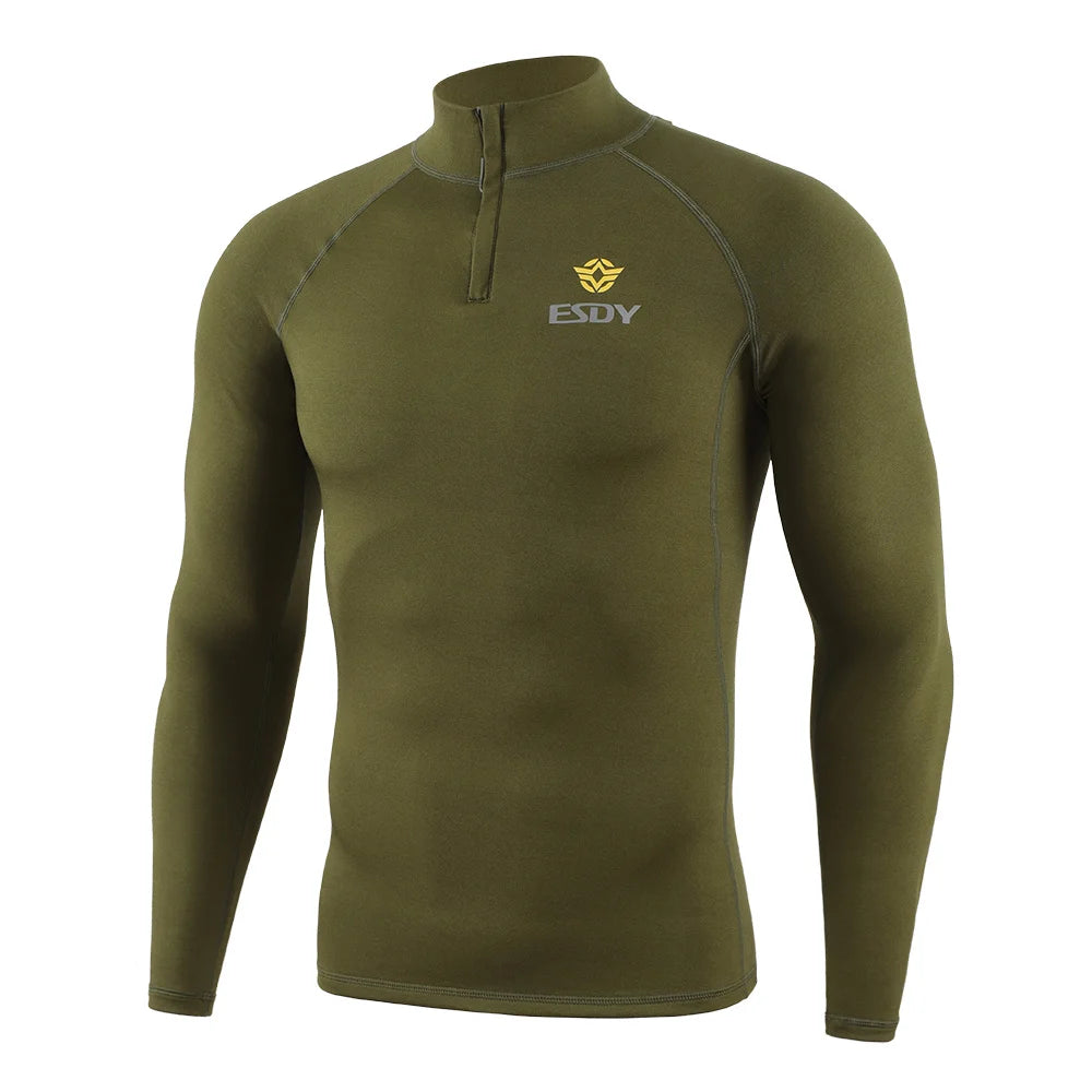 New Outdoor Sports Underwear Camo Training Long-Seeved Tops + Pants Suit Fitness Camping Army Hiking Hunting Underwear Clothes