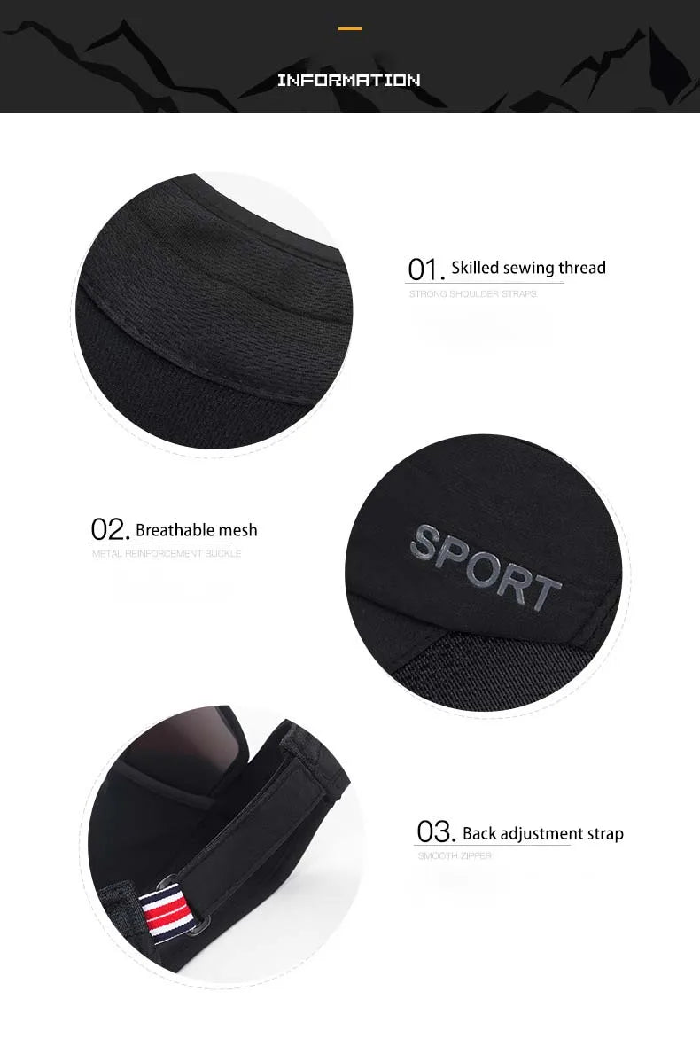 New Summer Outdoor Sport Casual Sports Empty Cap Men's Fishing Widened Pull-Out Brim Sunshade Sun Protection Hat Women
