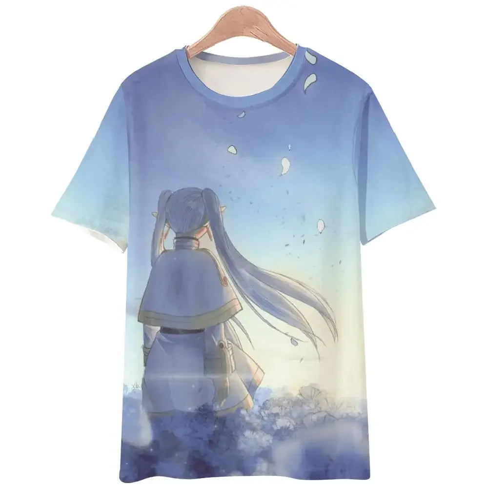 Anime Sousou no Frieren 3D Printed T-Shirts Men Women Fashion Streetwear Oversized Short Sleeve T Shirt Male Tees Tops Clothing
