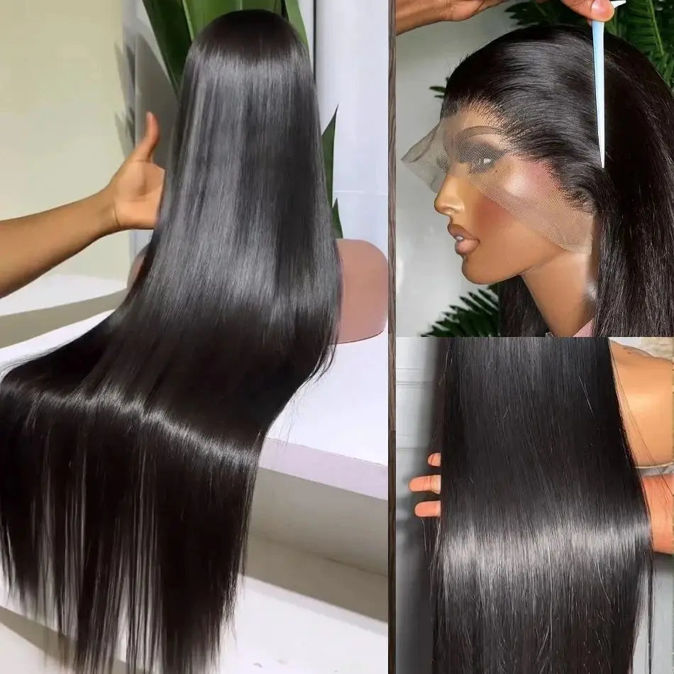 Straight Hd Transparent 13x6 Lace Frontal Wig Brazilian 30 40 Inch 13x4 Lace Front Human Hair Wigs 200 Density For Black Women