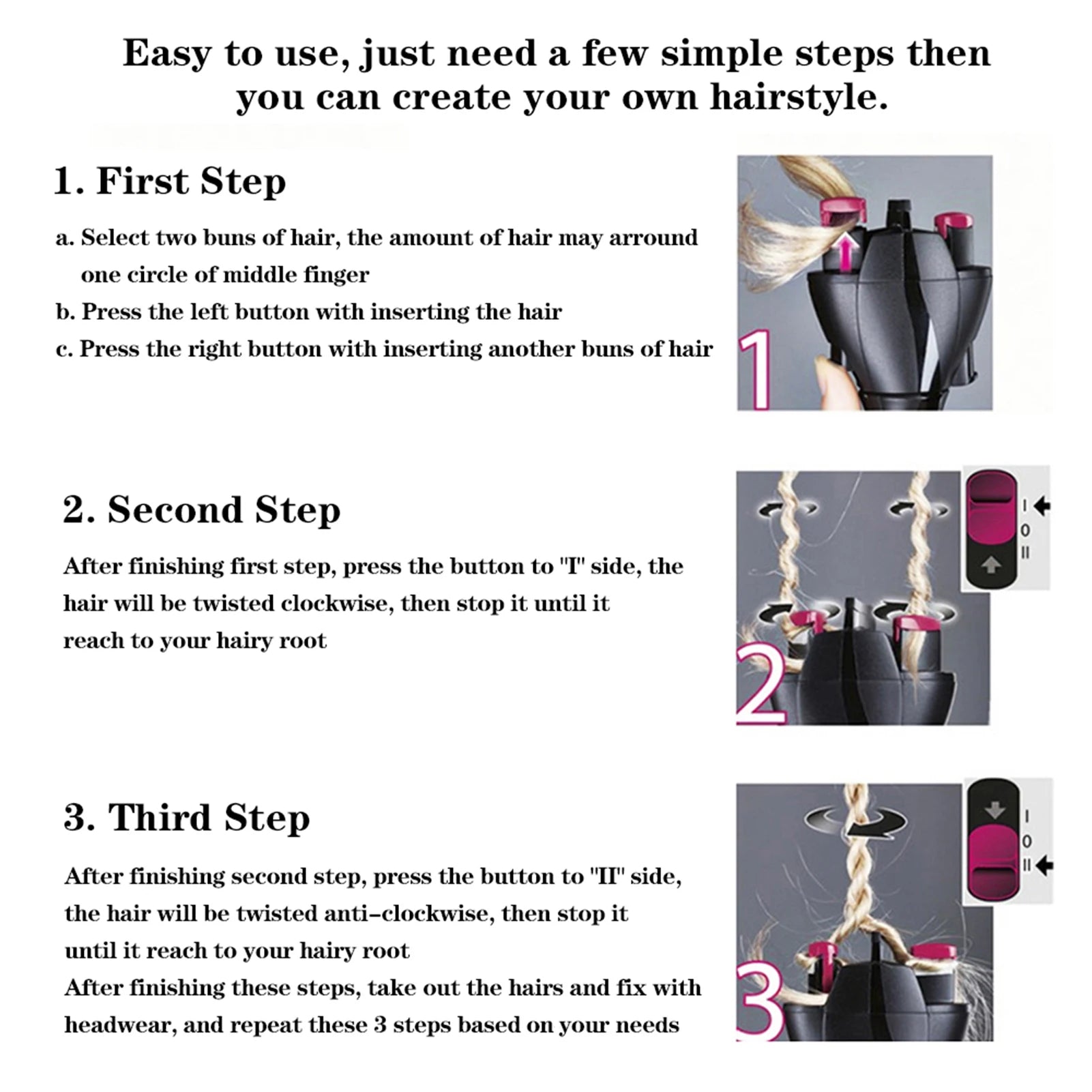 Quick Braid Tool Hair Styling Tool Hair Braider Electric Hair Braider Plait Automatic Twist Braider Styling Braiding Machine