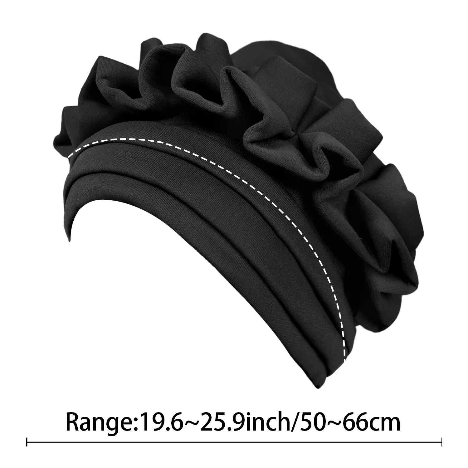 New Raw Silk Pleated Turban Cap for Women African Female Head Wraps Nigeria Lady Headwear Hat Wedding 3-layer Brim Headtie Gift