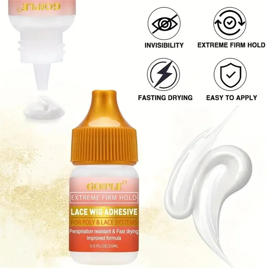 GOIPLE Waterproof Wig Glue Adhesive Extra Hold Melting Spray for Lace Front Hair Wax Stick Edge Control Gel Wig Installation Kit