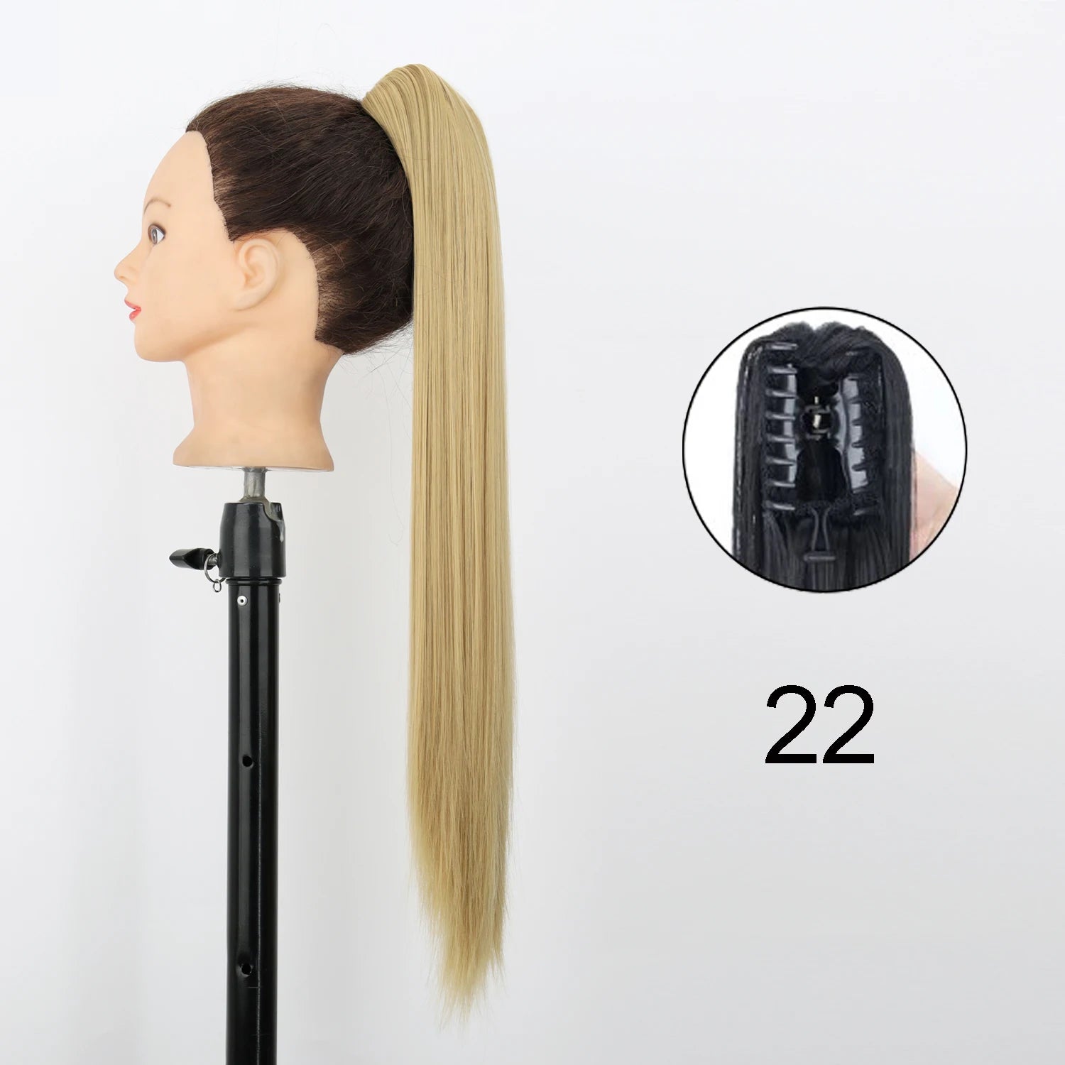 Synthetic 24Inch Wavy Claw Clip On Ponytail Hair Extension Ponytail Extension Hair For Women Pony Tail Hair Hairpiece