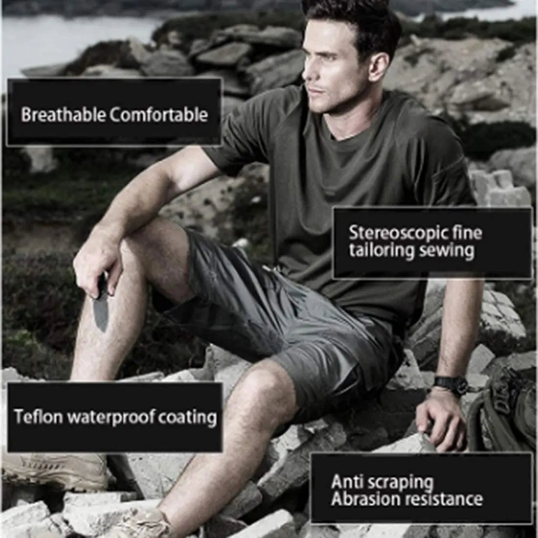 Shorts Men Urban Military Waterproof Cargo Tactical Shorts Male Outdoor Camo Breathable Quick Dry Pants Summer Casual Shorts