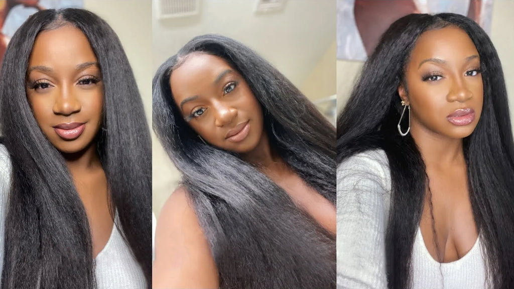 30 Inch Kinky Straight U Part Wig Glueless Wigs Human Hair Ready To Wear Remy Human Hair Wigs V Part Wig No Lace Wigs For Women