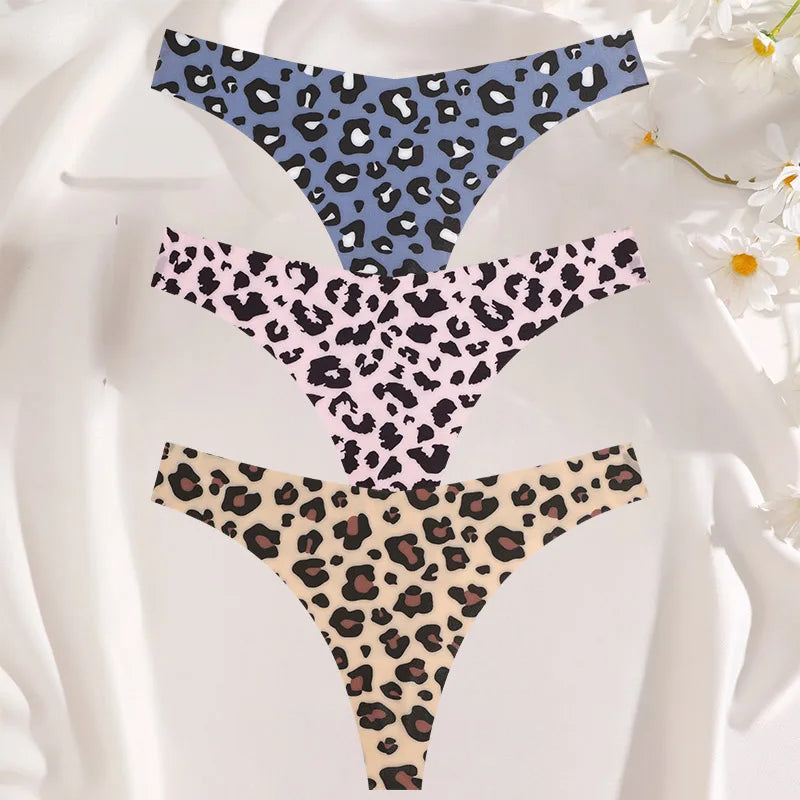 3PCS/SET Sexy G-String For Women Colorful Bikini Female Underwear T-back Intimates Lingerie Seamless Low Waist Underpants Lady