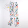 New Korean Style Pants Summer Cropped Trousers Women's Flower Home Clothes Loose Wide Leg Pants Casual Beach Outfits Sweatpants