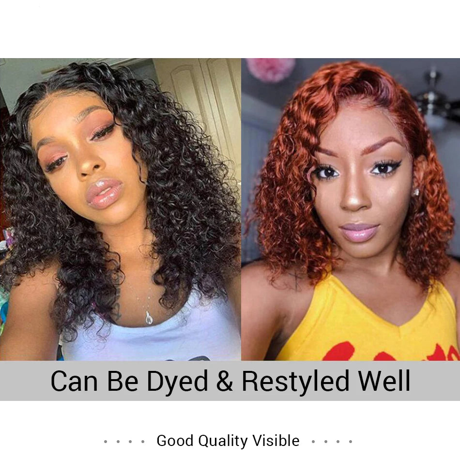 Glueless Wig Kinky Curly Lace Front Human Hair Wigs Ready To Wear And Go Wet and Wavy Wigs Water Wave Human Hair Wig For Women