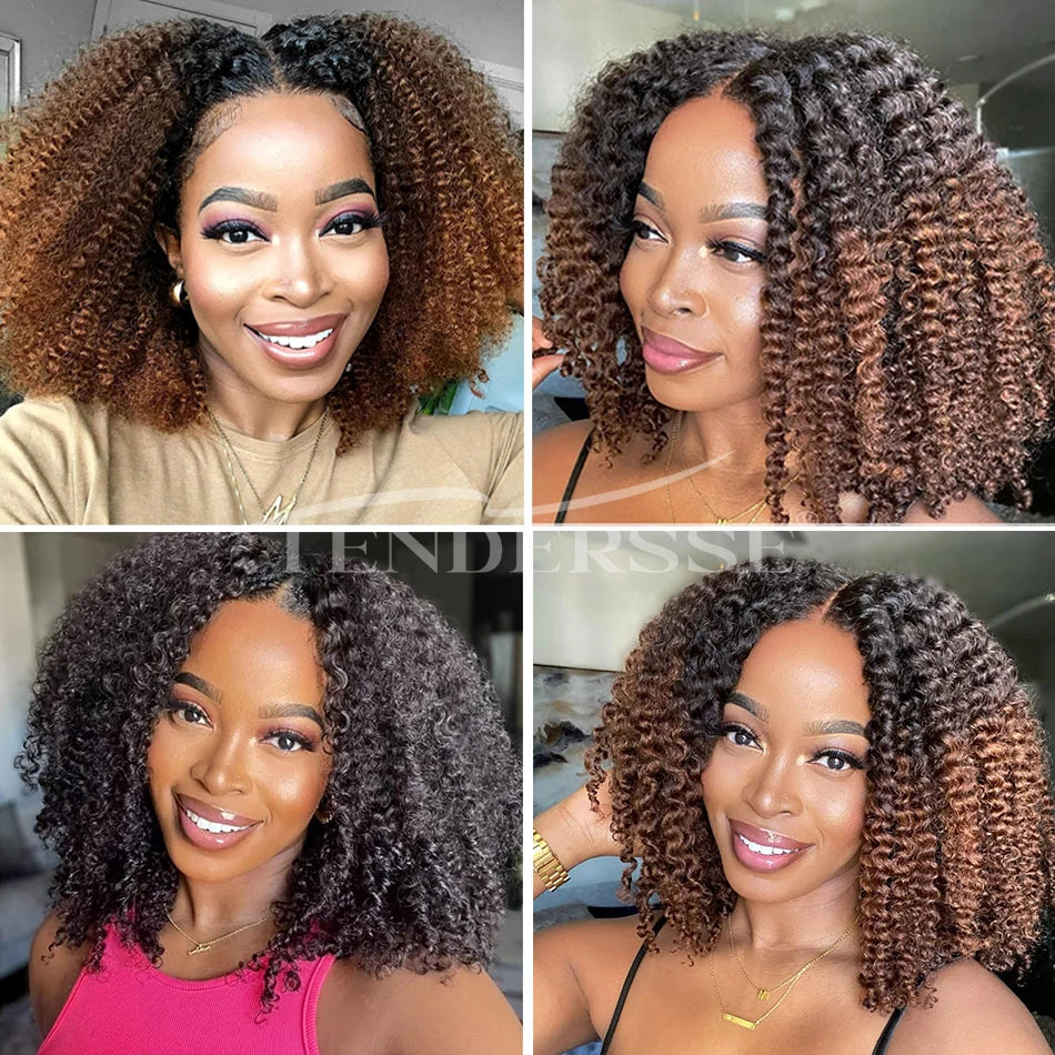 10A Mongolian Afro Kinky Curly Human Hair 2/3 Bundles with 4x4 Lace Closure 100% Unprocessed Virgin Kinky Curly Human Hair Weave