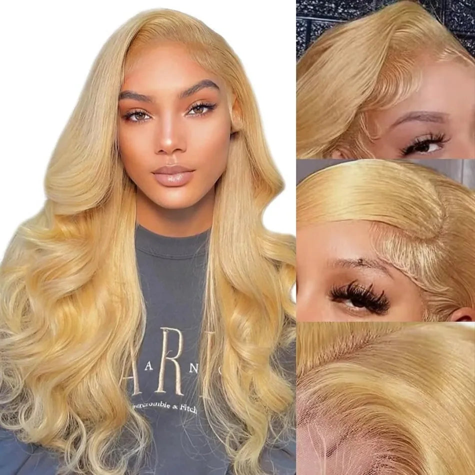 30 36inch 27 Honey Blonde Body Wave Wig Human Hair 13x6 Transparent HD Lace Frontal Wig For Women 250 Density Brazilian Wigs