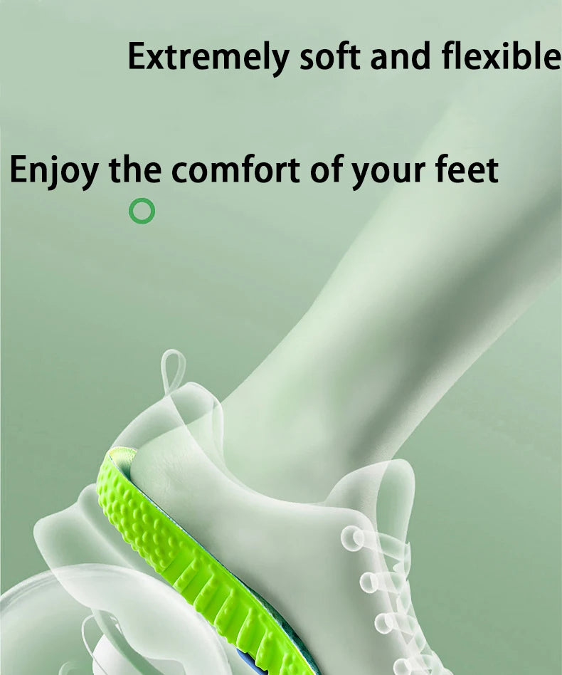 PU air cushion sports insoles Soft Comfort Shoes Pads Running Shock Absorption Shoe Sole Men Women arch support insole 1Pair