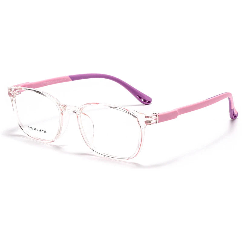 Xbora TR90 Frames for Boys and Girls, Myopia Prescription Glasses, Flexible Frames, Vintage, Square Optical Eyeglasses Kids 1110