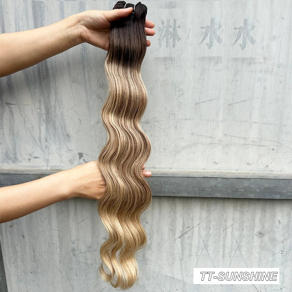 30Inches 200grams Orange Light Brown 12# M888# Body Wave Hair Weave Bundles Blond 27/613 White High Temperature Synthetic Hair