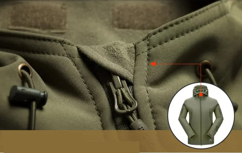 2025 New Fashionable Shark Skin Soft Shell Jacket Men's Tactical Windproof Waterproof Jacket Men's Jacket Hooded Jacket S-XXXXL
