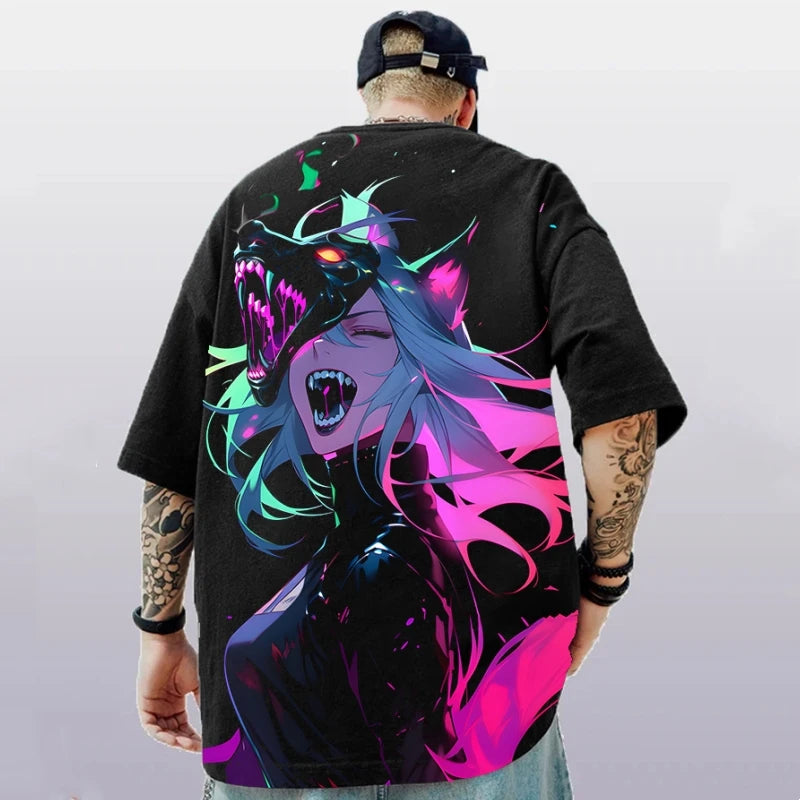 New 3d Pretty Girl Print Short Sleeve Tee For Men Summer Men's T-Shirts Casual Man Clothes Street Hip Hop Pullover Oversized Top