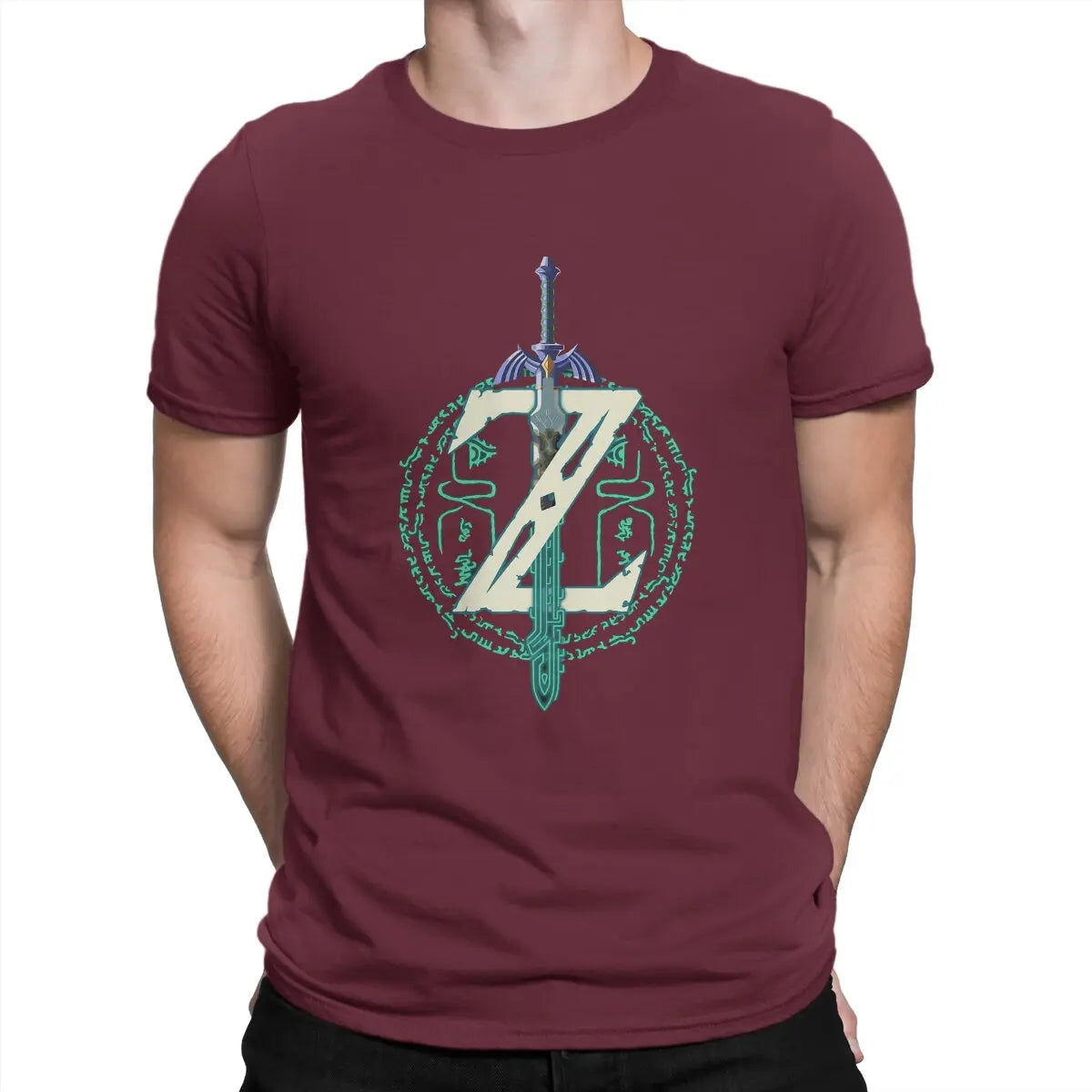 Zeld T Shirts Men's  100% Cotton Novelty T-Shirts Crewneck Tears Of The Kingdom Tees Short Sleeve Tops Party