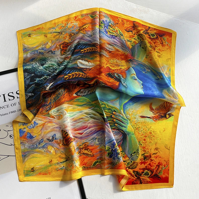 Women 100% Silk Scarves 53*53cm Luxury Pure Silk Scarf Wraps Shawls Pashmina Female Natural Silk Neckerchief Head Scarf Bandana