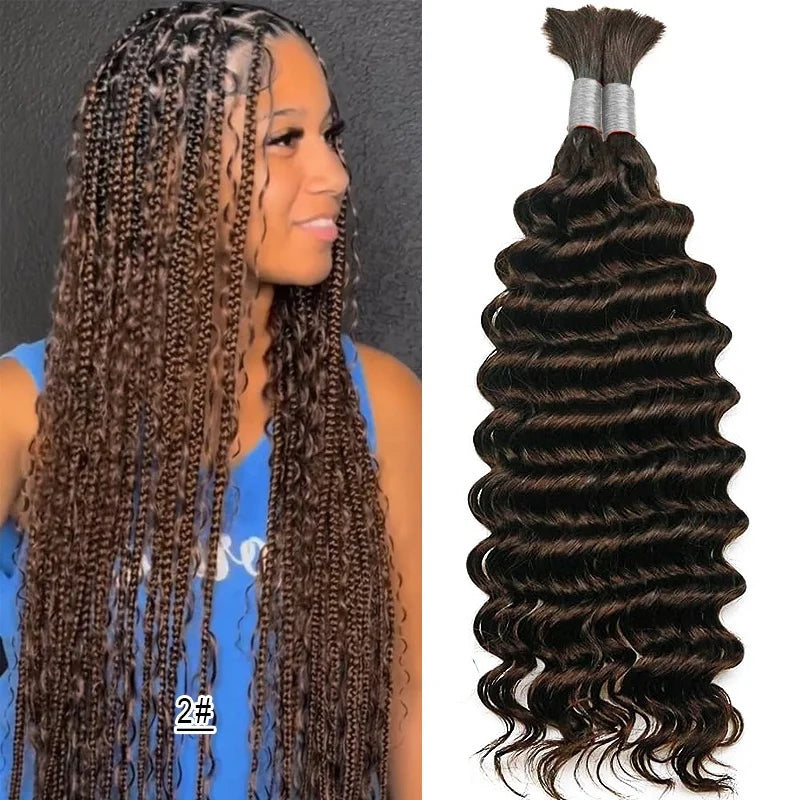 Wholesale Red Deep Wave Hair Bulk for Boho Braids 100% Human Hair Extensions No Weft Blonde Red Curly 613 Vietnamese Hair 30inch